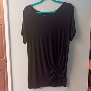 Long Black Lilac Bloom Shirt | Size M